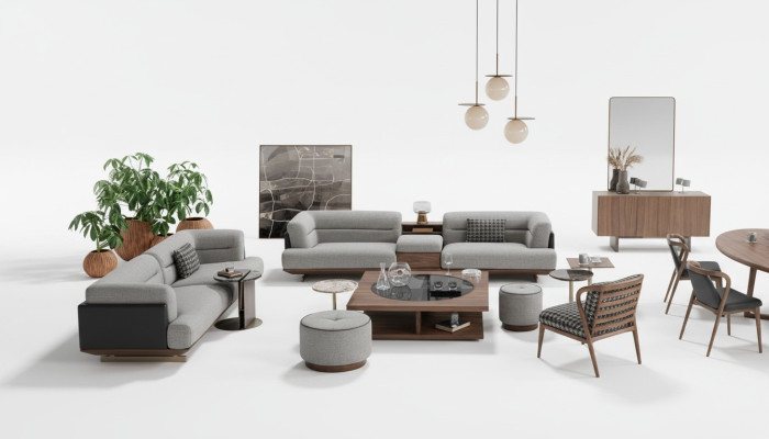 Luxury Living Room Set Sofa with Armchair Modern Design 6-Piece Sofa Suite