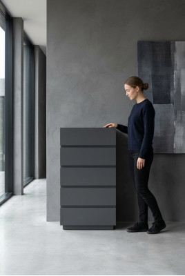 Chest of drawers bedroom wood gray modern design sideboards furniture