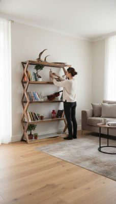Bookshelf Modern Wood Shelf Cabinet Office Designer Furniture Shelves
