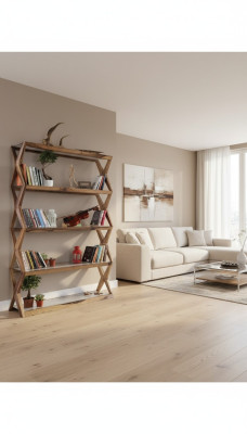 Bookshelf Modern Wood Shelf Cabinet Office Designer Furniture Shelves