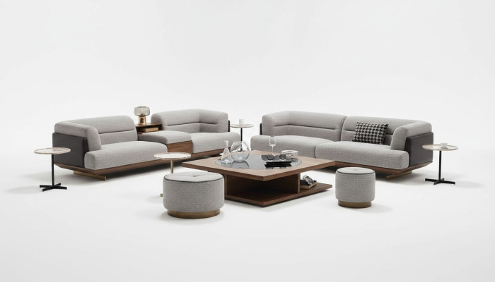 Luxury sofa, gray, living room upholstery, textile, three-seater couch, sofas, couches