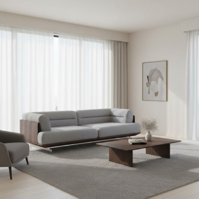 Luxury Sofa 3-Seater Living Room Upholstery Fabric Three-Seater Couch Luxury Design