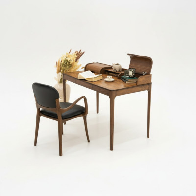 Modern office desk, brown designer desk, office furniture, designer table