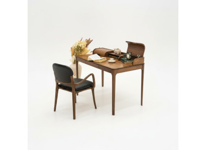 Modern office desk, brown designer desk, office furniture, designer table
