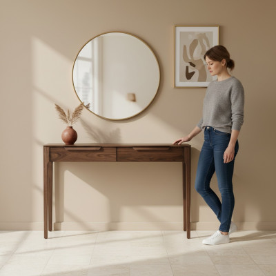 Console table living room sideboard secretary design wood table luxury