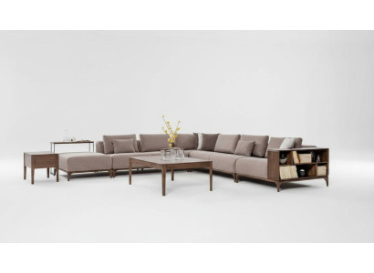 Luxury 2-piece living room set corner sofa L-shape with coffee table modern design