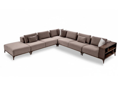 Living room corner sofa L-shape wood modern luxury design corner suite corner couch