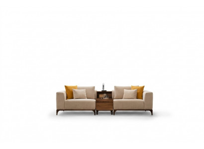 Luxury living room sofa modern design wood with textiles loveseat
