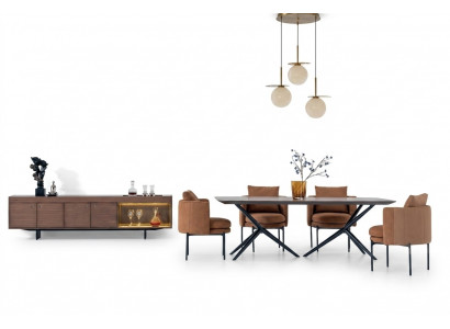Modern Dining Room Set Table 4x Chairs Sideboard Luxury Designer Set