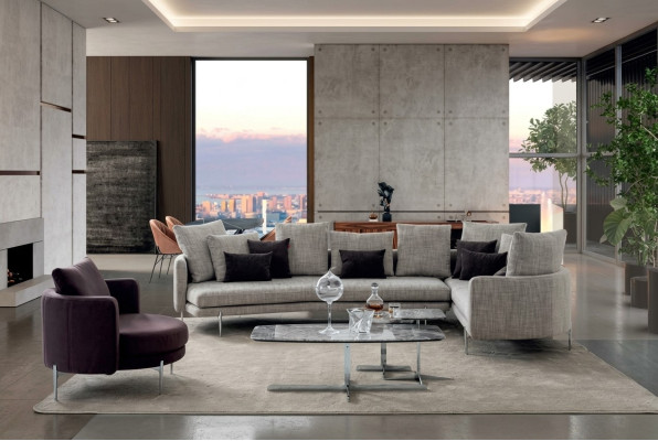 Living room set 4+3+1 seater modern 3-piece sofa suite with cushions furniture