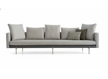 Luxury Sofa Gray Color Living Room Upholstery Fabric 5-seater Couch Five-seater