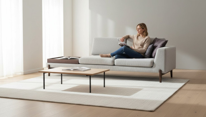 Luxury Living Room Sofa Modern Design Wood with Textile Lounge Club Sofa Big