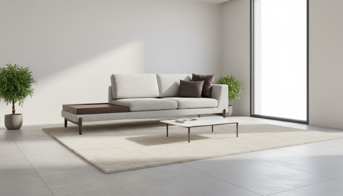 Luxury Living Room Sofa Modern Design Wood with Textile Lounge Club Sofa Big