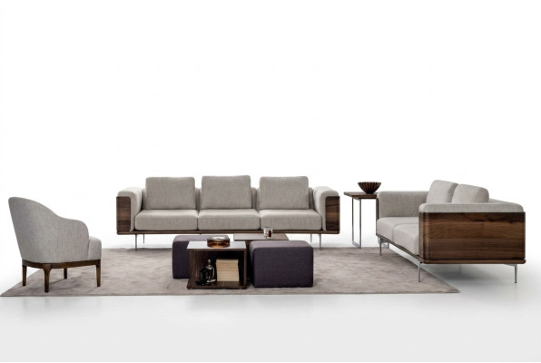 Living Room Set Luxury Modern Design 2x Sofas with Armchair Sofa Suite