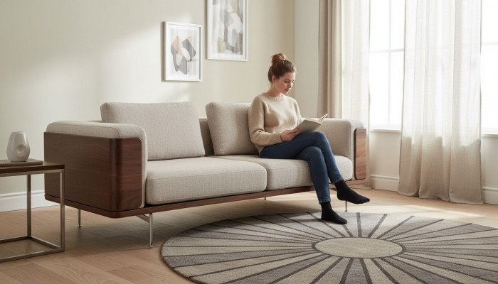 Designer sofa for living room modern color three-seater couches furniture