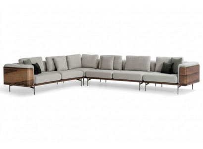 Living room corner sofa L-shape wood modern with luxury design corner suite