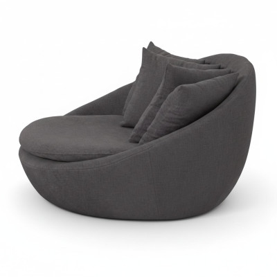 Armchair Upholstery Seat Modern Design Gray Lounge Luxury Living Room Club