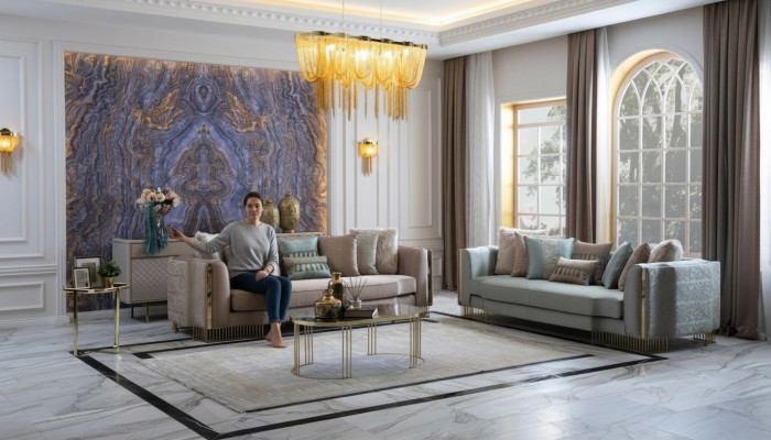 Stylish Sofa Set 2x Sofas Classic Design Furniture with Armrests 4+3