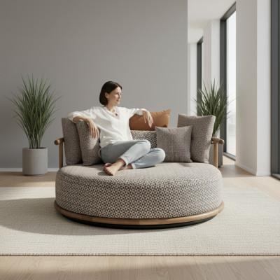 Design sofa for modern living room with luxury furniture upholstery round sofa