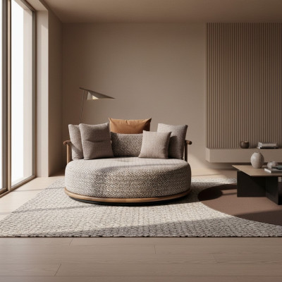 Design sofa for modern living room with luxury furniture upholstery round sofa