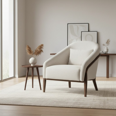 Armchair Upholstery Seat Modern Design Gray Lounge Luxury Living Room