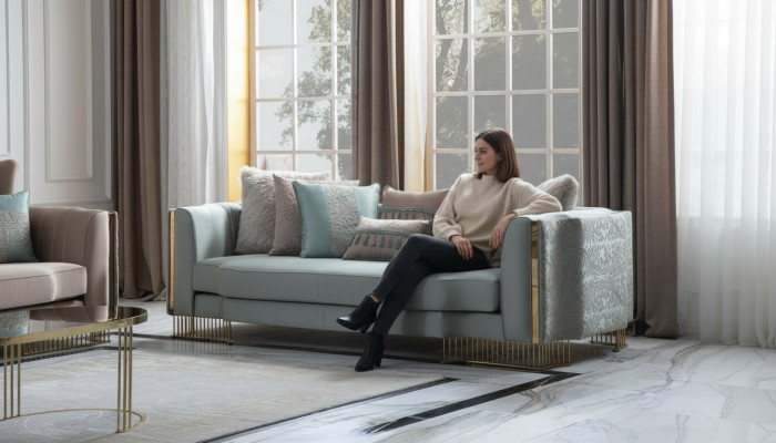 Turkish Couch Three-seater Couches Furniture Sofa Elegant Villas Interior