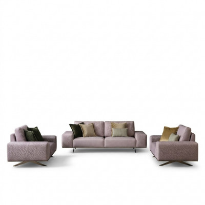 Stylish 3-seater sofa pink living room modern design sofas couches