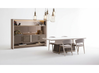 Luxury 6-piece dining room set, dining table with 4 chairs, sideboard 6-piece modern designer set
