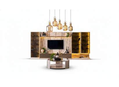 Elegant wall unit living room extension wall 388cm luxury wall units sideboard