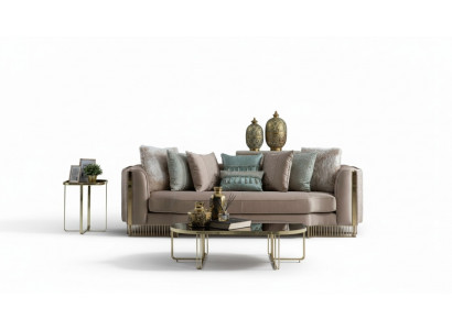 Design three-seater couch upholstery 232cm sofa couches furniture big XXL living room