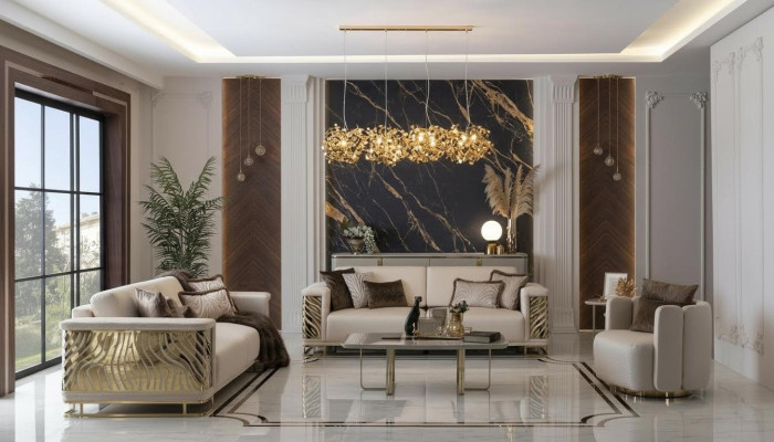 Luxury Sofa Set 4+3 Seater Armchair Coffee Table Modern 4-Piece Set Design