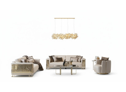 Luxury Sofa Set 4+3 Seater Armchair Coffee Table Modern 4-Piece Set Design