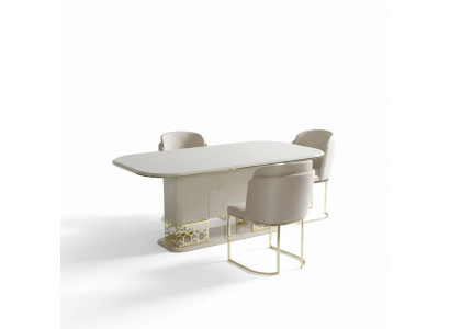 Luxury dining room set: dining table with 4 chairs, dining group, dining set, chair group.