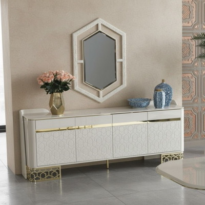 Sideboard Luxury Modern Design Living Room High-Quality Furniture Sideboard Mirror 2-piece Set