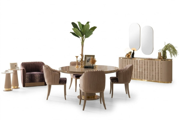 Dining set dining table 4 chairs sideboard mirror dining group dining room set 8-piece set