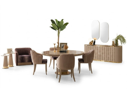 Dining set dining table 4 chairs sideboard mirror dining group dining room set 8-piece set