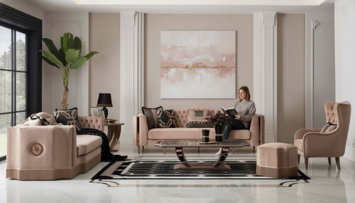 Luxury Sofa Set 4+3+1 Armchair Modern Design Chesterfield Furniture