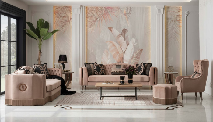 Luxury Sofa Set 4+3+1 Armchair Modern Design Chesterfield Furniture
