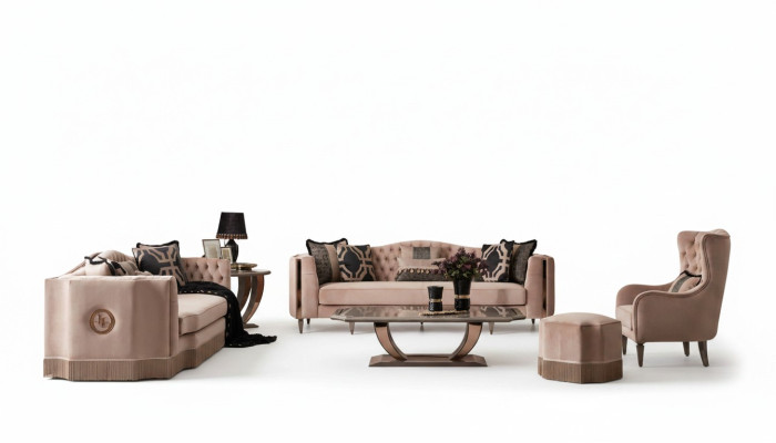 Luxury Sofa Set 4+3+1 Armchair Modern Design Chesterfield Furniture