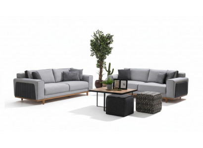 Two-seater fabric sofa couch upholstery Comfortable fabric couch two-seater fabric seat