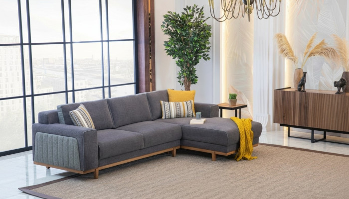 Luxury L-shaped corner sofa for living room, modern design, new and high-quality furniture