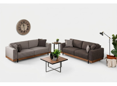 Luxury Sofa Set Brown Sofa 3+3 Seater Fabric Sofa Luxury Design