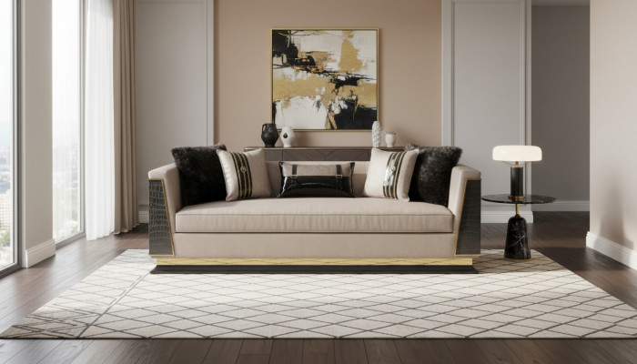 Classic sofa 3-seater design living room furniture three-seater fabric sofa