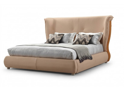Beige bed bedroom beds double beds wooden furniture leather beds