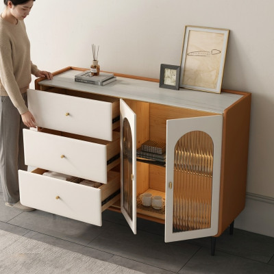 Modern wooden dresser white sideboard low board living room cabinet new