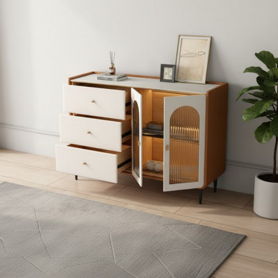 Modern wooden dresser white sideboard low board living room cabinet new