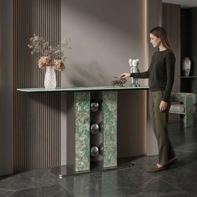 Modern luxury console table designer gray wood living room new furniture