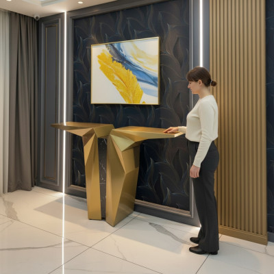 Wood Modern Furniture Console Table Gold Table Style Design Console New