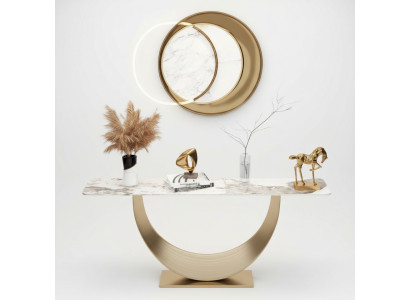 Console Living Room Side Table Modern Design Furniture Wood Gold New