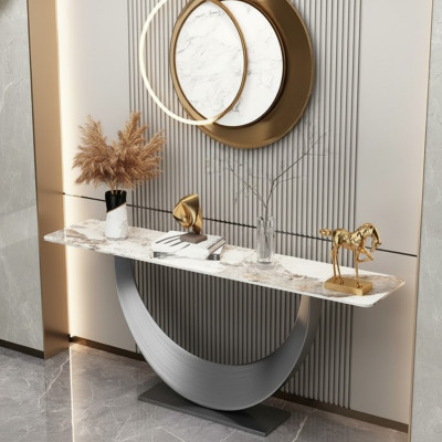 Console designer luxury modern console table stainless steel design silver